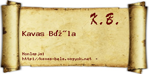 Kavas Béla névjegykártya